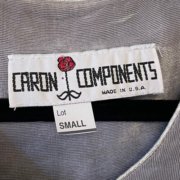 Y2K Vintage Caron Components USA metallic 2 piece set skirt tank top silver - Picture 6 of 16
